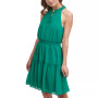 Smocked Chiffon Fit & Flare Dress