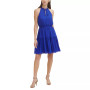 Smocked Chiffon Fit & Flare Dress