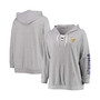 Women's Plus Size Heathered Gray Minnesota Vikings Lace-Up Pullover Hoodie