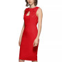 Women's Twist-Neck Cutout Sheath Dress