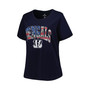 Women's Branded Navy Cincinnati Bengals Plus Size Banner Wave V-Neck T-shirt