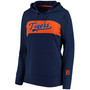 Plus Size Navy Detroit Tigers Tri-Blend Colorblock Pullover Hoodie