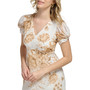 Women's Floral-Print Tulip-Sleeve A-Line Dress
