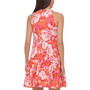 Women's Floral-Print Bow-Neck Ruffled Tiered Trapeze Dress