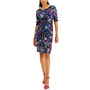Petite Printed Gathered-Detail Sheath Dress