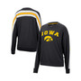 Women's Heathered Black Iowa Hawkeyes Team Oversized Pullover Sweatshirt