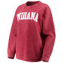 Women's Crimson Indiana Hoosiers Comfy Cord Vintage-Like Wash Basic Arch Pullover Sweatshirt
