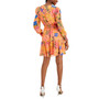 Women's Floral-Print Blouson-Sleeve V-Neck Dress
