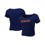 Women's Navy Auburn Tigers Baby Rib Lettuce-Edge Trim T-shirt