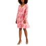 Women's Printed Chiffon Long Sleeve Shift Dress, Created for Macy's