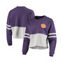 Women's Purple, Gray Clemson Tigers Cropped Retro Jersey Long Sleeve T-shirt