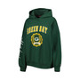 Women's Green Green Bay Packers Becca Drop Shoulder Pullover Hoodie