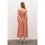 Women's Ruched Cut-Out Midi Dress