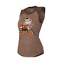 Women's Threads Brown Cleveland Browns Retro Tri-Blend Raglan Muscle Tank Top