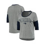 Women's Heathered Gray and Navy New England Patriots Extra Point Half-Sleeve T-shirt