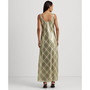 Women's Plaid Metallic Georgette Gown