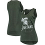 Women's Green Michigan State Spartans Ferris Melange V-Neck Tank Top
