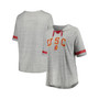 Women's Heather Gray South Carolina Gamecocks Plus Size Lace-Up T-shirt