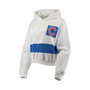 Women's White and Royal Chicago Cubs Cropped Pullover Hoodie
