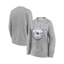 Women's Branded Heathered Gray Baltimore Ravens Jump Distribution Tri-Blend Pullover Sweatshirt