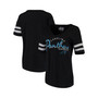 Women's Black Carolina Panthers Triple Play V-Neck T-shirt