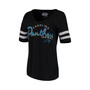 Women's Black Carolina Panthers Triple Play V-Neck T-shirt