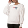 Women's White New England Patriots Milestone Tracker Pullover Sweatshirt