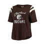 Women's Brown Cleveland Browns Plus Size Curve Touchdown Half-Sleeve T-shirt