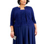 Plus Size Jacquard-Top Dress & Matching Jacket