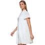 Women's Split-Neck Ruffle-Sleeve Tiered Swing Dress