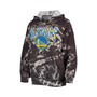 Women's Threads Black Golden State Warriors Burble Tie-Dye Tri-Blend Pullover Hoodie