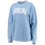 Women's Light Blue North Carolina Tar Heels Comfy Cord Vintage-Like Wash Basic Arch Pullover Sweatshirt