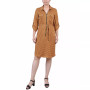 Petite Belted Roll Tab Zip Front Shirtdress