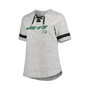 Women's Heather Gray New York Jets Plus Size Lace-Up V-Neck T-shirt