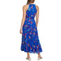 Petite Floral-Print Belted Tiered Halter Maxi Dress