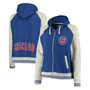 Women's Plus Size Royal Chicago Cubs Varsity Raglan Full-Zip Hoodie