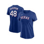 Women's Jacob deGrom Royal Texas Rangers 2023 Name and Number T-shirt