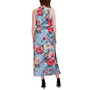 Women's Floral-Print Round-Neck Sleeveless Maxi Dress