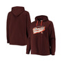 Women's Branded Brown Cleveland Browns Plus Size First Contact Raglan Pullover Hoodie