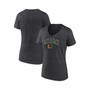 Women's Branded Heather Charcoal Miami Hurricanes Evergreen Campus V-Neck T-shirt