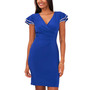 Petite Ruffled-Sleeve Pullover Jersey Sheath Dress