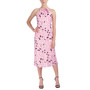 Women's Printed Ruched Halter Midi Dress