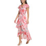 Women's Floral-Print Chiffon Asymmetrical-Ruffled Faux-Wrap Maxi Dress