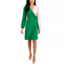 Colorblocked Surplice Side-Tie Dress