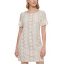 Petite Ruffled-Sleeve Lace Shift Dress