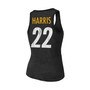 Women's Threads Najee Harris Black Pittsburgh Steelers Player Name and Number Tri-Blend Tank Top