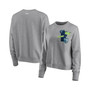 Women's Heathered Gray Minnesota Timberwolves Patch Applique Pullover Sweatshirt