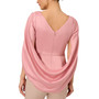 Women's Boat-Neck Draped Satin Cape Top