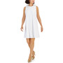 Women's Ruffle-Collar Sleeveless Shift Dress