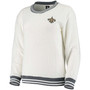 Women's Cream, Charcoal New Orleans Saints Granite Knit Pullover Sweatshirt